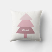 Niedlich Pink Ombre Weihnachtsbaum Mit Monogramm Kissen (Rückseite)