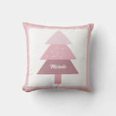 Niedlich Pink Ombre Weihnachtsbaum Mit Monogramm Kissen (Vorderseite)