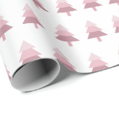 Niedlich Pink Ombre Weihnachtsbaummuster Geschenkpapier (Rolleneckpunkt)