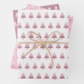 Niedlich Pink Ombre Weihnachtsbaummuster Geschenkpapier Set (Beispiel)