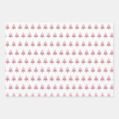 Niedlich Pink Ombre Weihnachtsbaummuster Geschenkpapier Set (Vorderseite)