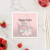 Niedlich Pink Oster Geburtstagsparty Ei Hunt Serviette (Beispiel)
