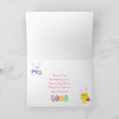 Niedlich Pink Ostersonne und Kick Ostereier Jagd Dankeskarte (Innenseite)