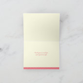 Niedlich Pink Owl Girl Babydusche Danke Karten (Innenseite)