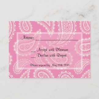 Niedlich Pink Paisley Girl Baby Showkarte RSVP Karte