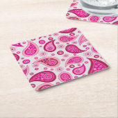 Niedlich Pink Paisley Pattern Rechteckiger Pappuntersetzer (angewinkelt)