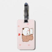 Niedlich Pink Panda Bär Liebe Gepäckanhänger (Rückseite vertikal)