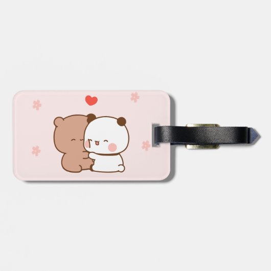 Niedlich Pink Panda Bär Liebe Gepäckanhänger (Rückseite horizontal)