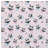 Niedlich Pink Panda Bear Mermaids Stoff (Muster)