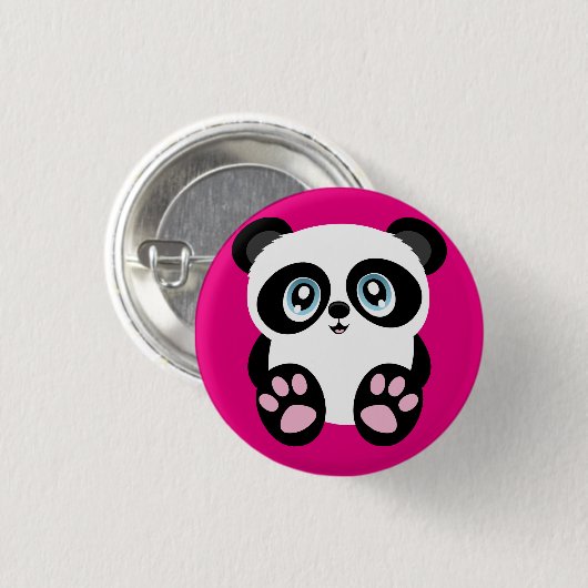 Niedlich Pink Panda Button Button Abzeichen (Vorne & Hinten)