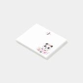 Niedlich Pink-Panda-Girl-Monogramm Post-it Klebezettel (angewinkelt)