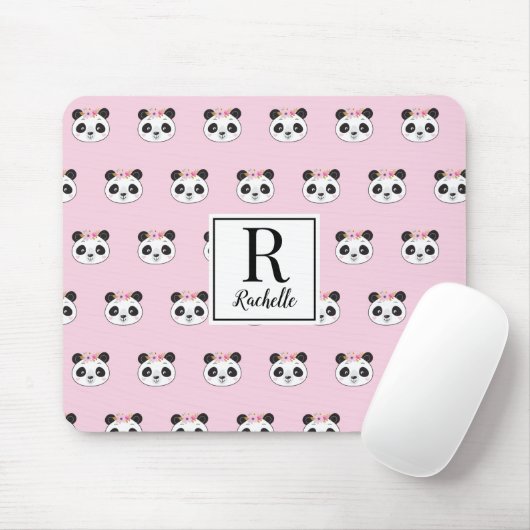 Niedlich Pink Panda Girl Personalisiert Mousepad (Mit Mouse)
