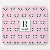 Niedlich Pink Panda Girl Personalisiert Mousepad (Vorne)