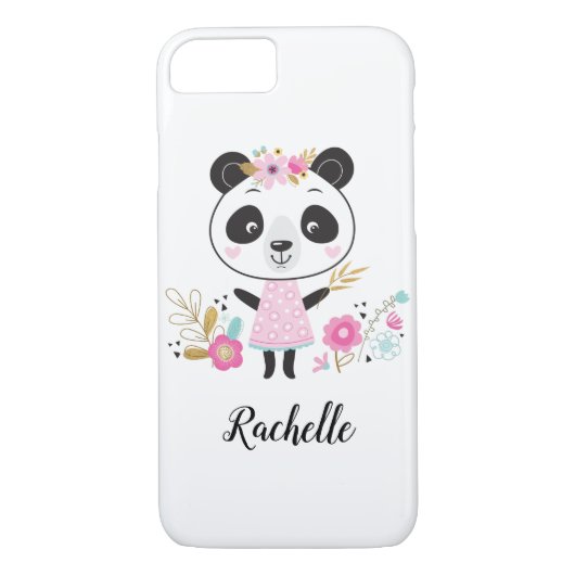 Niedlich Pink Panda Girly Personalisiert Case-Mate iPhone Hülle (Rückseite)