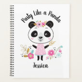 Niedlich Pink Panda Girly Personalisiert Planer (Vorderseite)