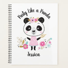 Niedlich Pink Panda Girly Personalisiert Planer