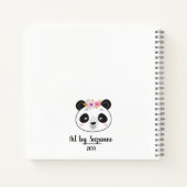 Niedlich Pink Panda Kids Artist Sketchbook Noteboo Notizblock (Rückseite)