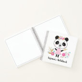 Niedlich Pink Panda Kids Artist Sketchbook Noteboo Notizblock (Innenseite)