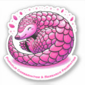 Niedlich Pink Pangolin Sticker (Vorderseite)