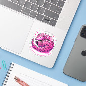 Niedlich Pink Pangolin Sticker (Laptop mit iPhone)