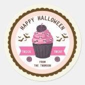 Niedlich Pink Pastel Happy Halloween Runder Aufkleber (Vorderseite)