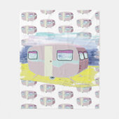 Niedlich Pink Pattern Caravan Art Fleecedecke (Vorderseite)