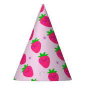 Niedlich Pink Pattern Strawberries Birthday Girl Partyhütchen (Links)