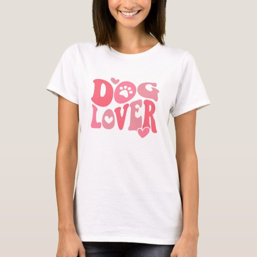 Niedlich Pink Paws Hund Lover T-Shirt (Vorderseite)