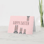 Niedlich Pink Peeping Bunnies Happy Oaster Kids Karte (Vorderseite)