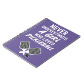 Niedlich-Pink-Pickleball-Geschenke Typografie-Note Notizblock (Linke Seite)