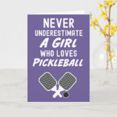 Niedlich Pink Pickleball Weihnachtskarten Karte (Gelbe Blume)
