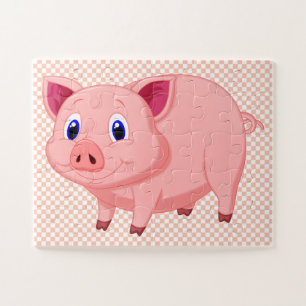 Niedlich Pink Pig Design Jigsaw Puzzle