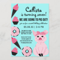 Niedlich Pink Pig Eiscreme Donuts Cupcake Geburtst