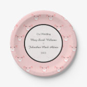 Niedlich Pink Pig Face Pattern Fun Wedding Keepake Pappteller (Vorderseite)