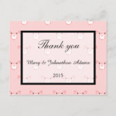 Niedlich Pink Pig Face Pattern Fun Wedding Vielen  Postkarte (Vorderseite)