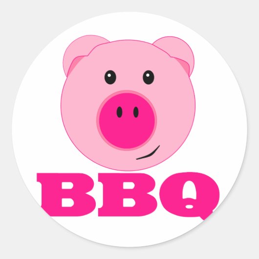 Niedlich Pink Pig GRILLEN Runder Aufkleber (Vorderseite)