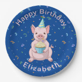 Niedlich Pink Pig Kindergeburtstag Party Pappteller (Vorderseite)