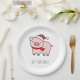 Niedlich Pink Pig Lasse Jolly Minimalistische Weih Pappteller