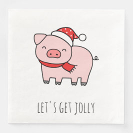Niedlich Pink Pig Lasse Jolly Minimalistische Weih Serviette
