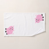 Niedlich Pink Pig Muster Kinder Mit Monogramm Tier Badhandtuch Set (Handtuch)