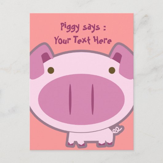NIEDLICH PINK PIGGY POSTCARD POSTKARTE (Vorderseite)