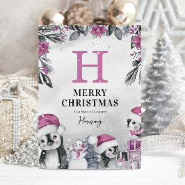 Niedlich Pink Pinguin Daughter Weihnachten Karte