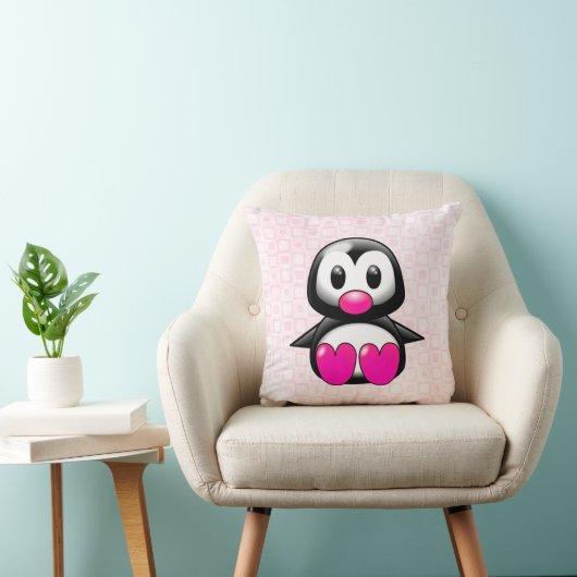 Niedlich Pink Pinguin Kissen (Stuhl )