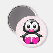 Niedlich Pink Pinguin Magnet (Vorderseite/Rückseite)