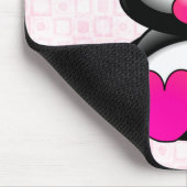 Niedlich Pink Pinguin Mousepad (Ecke)