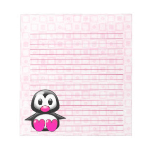 Niedlich Pink Pinguin Notizblock