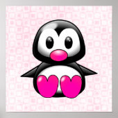 Niedlich Pink Pinguin Poster (Vorne)