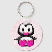 Niedlich Pink Pinguin Schlüsselanhänger (Vorderseite)