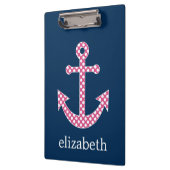 Niedlich Pink Polka Dot Anchor mit Individuelle Na Klemmbrett (Links)