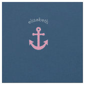 Niedlich Pink Polka Dot Anchor mit Individuelle Na Stoff (Nahaufnahme)